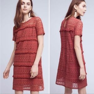 Anthropologie Zero to Sky (02 Sky) Crochet Lace Dress Rose S